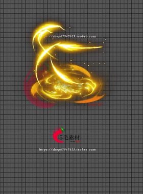 传奇光环特效素材 PNG序列技能特效 黄色岩浆流星闪耀光环 GH19