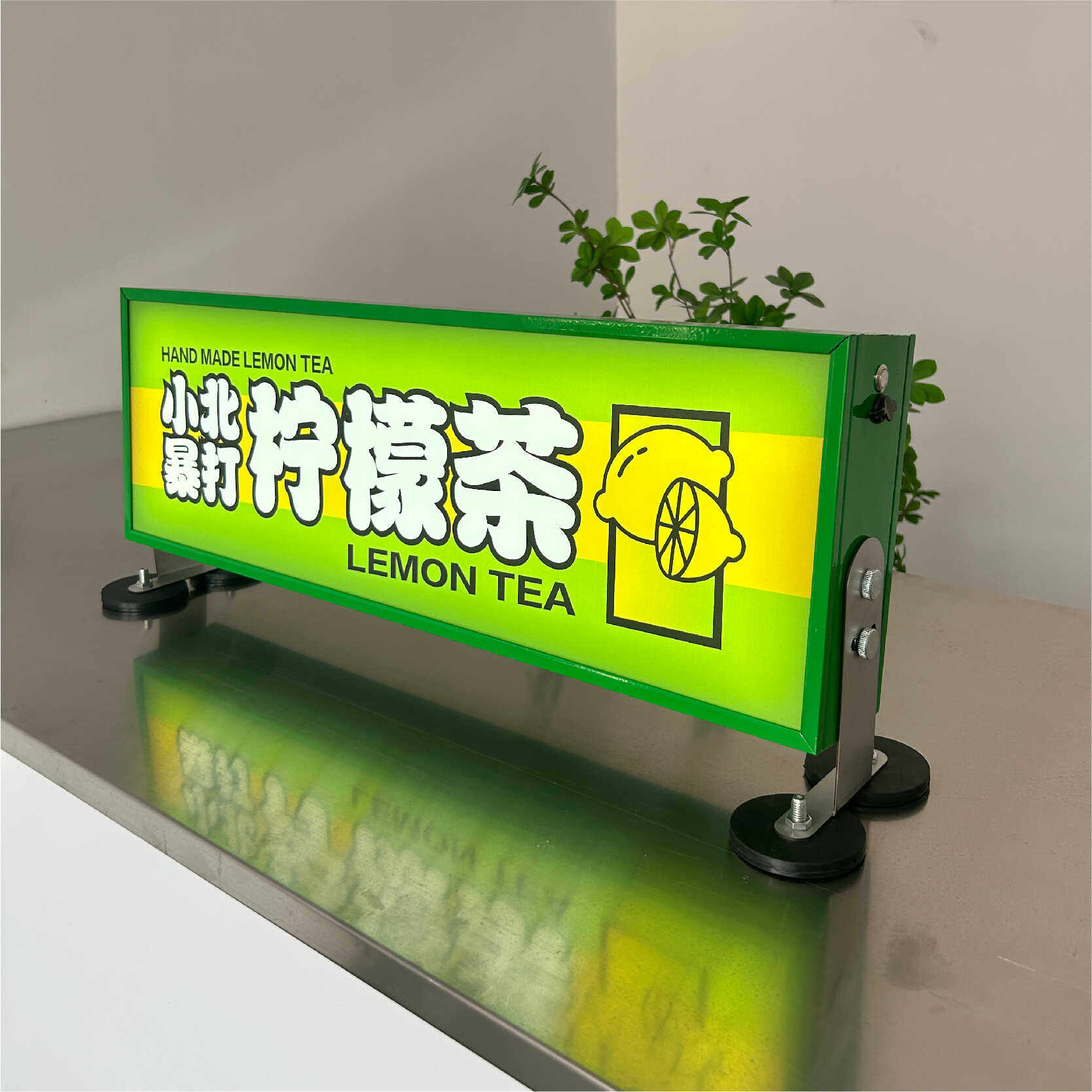 爆款夜市摆摊灯箱广告牌磁吸车顶招牌可移动充电桌面便携地摊灯牌