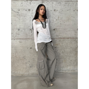 裤 DoublePunch春夏原创做旧洗水西部风格 直筒阔腿窄裆工装