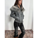 外套 绑带环保皮草披肩派克短款 DoublePunch秋冬原创 北境夜巡