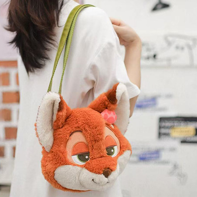疯狂动物城尼克毛绒公仔斜挎小包