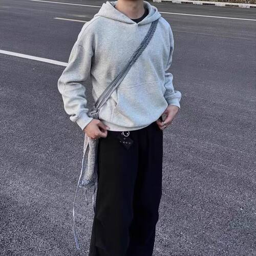 BBCN STORE美式休闲秋冬cleanfit连帽卫衣男女宽松纯色抓绒外套