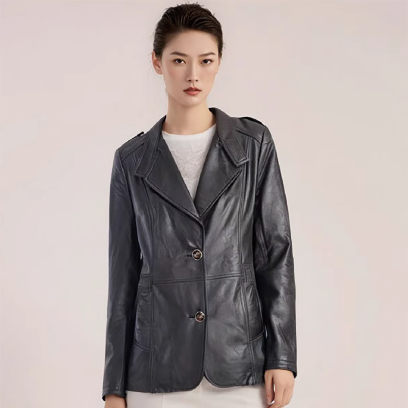 2024新款春秋皮衣男女大码显瘦中长款西服皮风衣韩版修身外套潮
