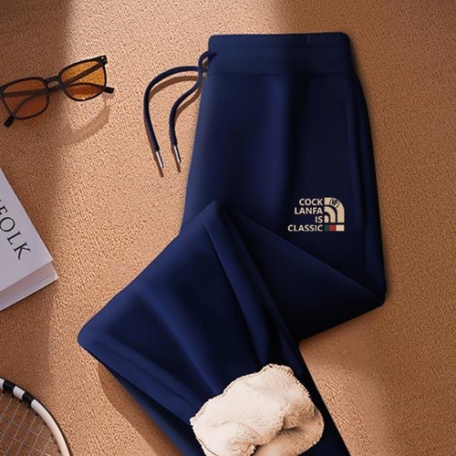 Mostarsea~加厚羊羔绒运动卫裤男士冬季加绒保暖大码宽松外穿棉裤