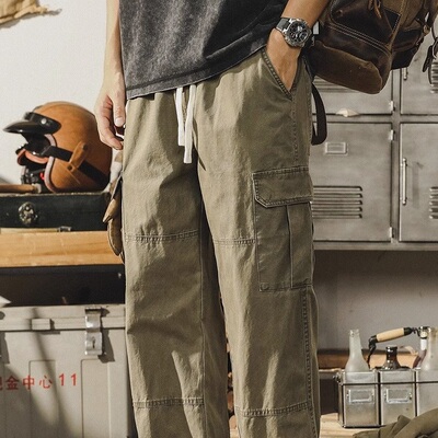 it neith BIAS潮牌美式复古工装裤男ins春秋直筒休闲宽松阔腿裤