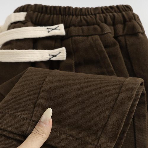 Mostarsea~美式重磅咖色弯刀工装裤2025新款潮流宽松休闲阔腿裤子