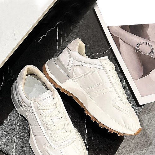 增高显气质~很美的款式 精选好鞋放心购，新款真皮老爹鞋女秋网