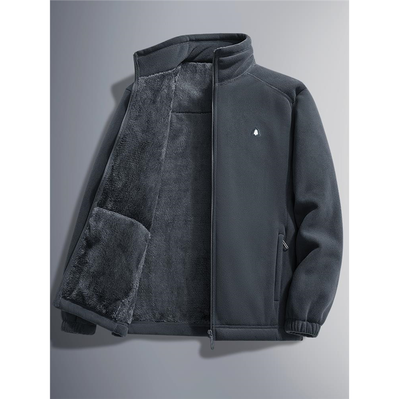 MAROLIO奥利绒夹克男士外套秋冬季加绒加厚摇粒绒卫衣运动抓绒衣