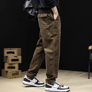 男士 直筒春秋款 宽松大码 男裤 BIAS潮牌灯芯绒休闲裤 时尚 neith