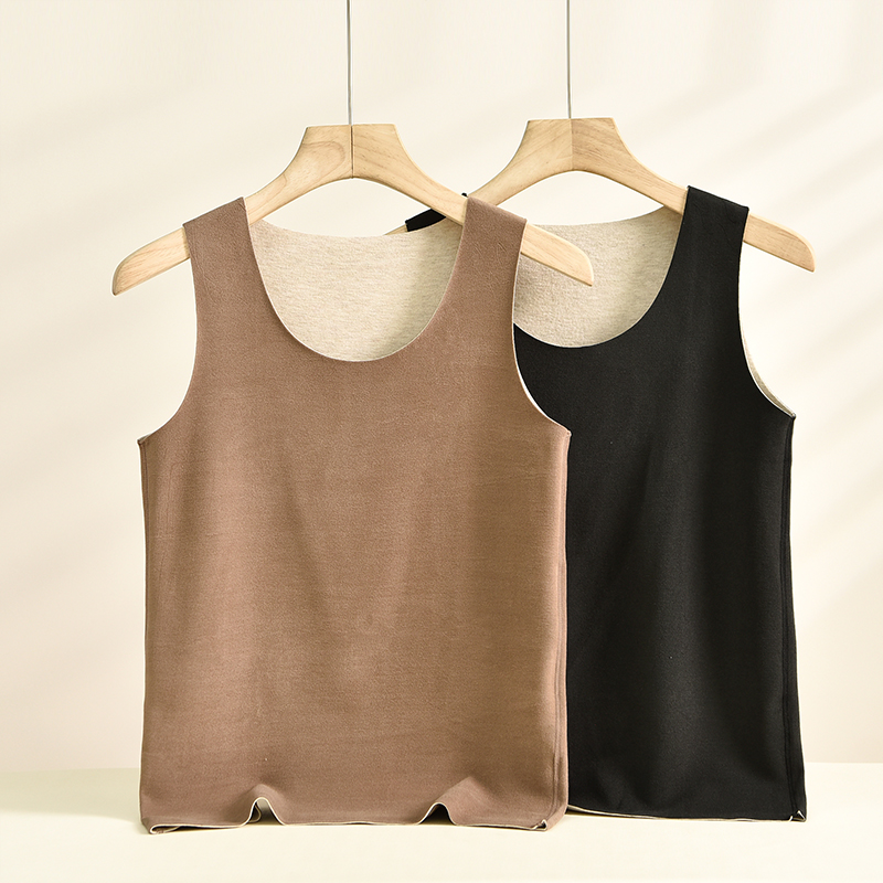 纤丝鸟蚕丝绒保暖内衣男士背心