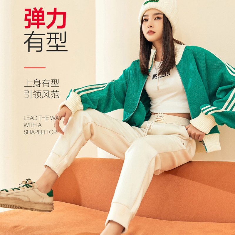 纤丝鸟 鹅绒牛奶丝防风保暖时尚休闲卫裤女士大鹅裤DBJ5559