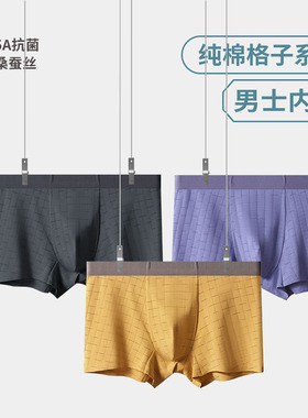 （3条装）桑蚕丝抑菌裆 棉莫代尔一片式无痕男士内裤AL-ZC2341