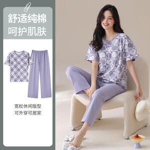 纤丝鸟100%新疆棉女家居套装