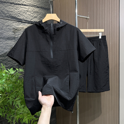 大码短袖夏季速干休闲套装