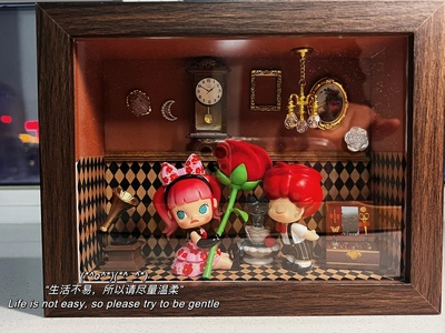 泡泡玛特婚礼场景布置道具新婚礼物迷你diy配件molly红蔷薇小恶魔