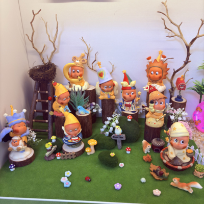 玄关布置展示柜摆件手办盲盒造景泡泡玛特我们都是星星人场景道具