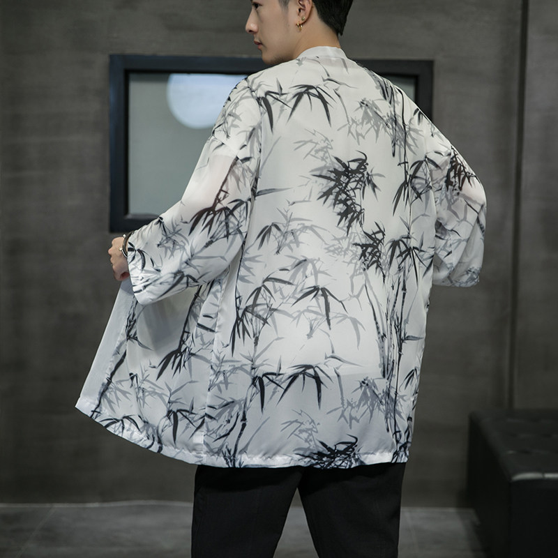 2021中国风印花五分袖开衫汉服防晒衣QT4003-2103-P40图片