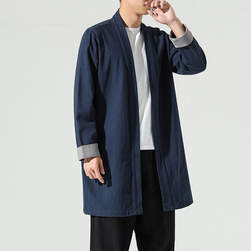中国风秋季男士中长款休闲宽松外套男QT4003-NB25P80,男装风衣,星座815（原A203）