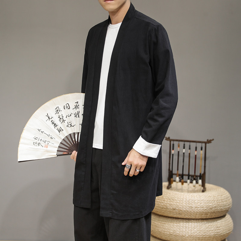 中国风秋季男士中长款休闲宽松外套男QT4003-NB25P80,男装风衣,星座815（原A203）
