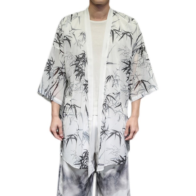中国风夏季冰丝中长款防晒衣披风男QT4003-2103p40,男装风衣,星座815（原A203）