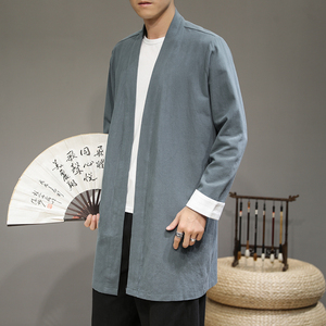 中国风秋季男士中长款休闲宽松外套男QT4003-NB25P80图片