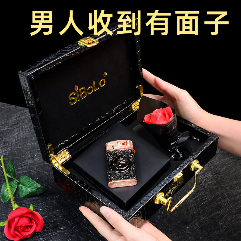 浮雕高级打火机防风充电创意品牌定制送男友高档男士生日520礼物