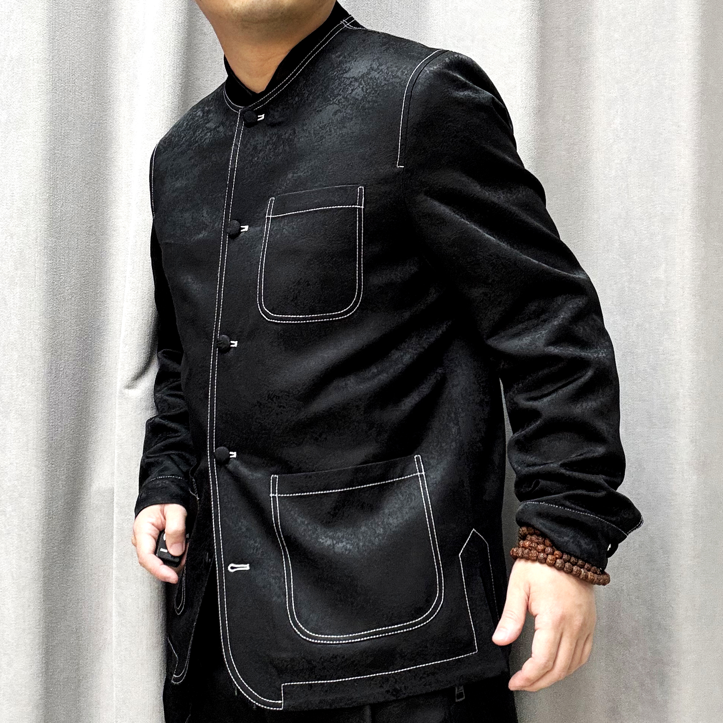 高端桑蚕丝加绒加厚棉服