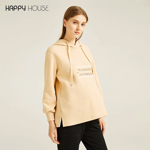 快乐屋新款洋气减龄加绒孕妇卫衣