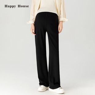 阔腿裤 快乐屋无托腹孕妇裤 时尚 显瘦直筒裤 春秋不勒肚子 子2026新款