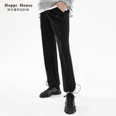 裤 快乐屋孕妇慢跑裤 口休闲裤 弹力针织宽松可调节裤 子 春秋2026新款