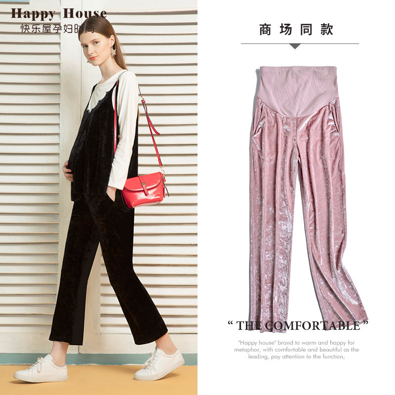 快乐屋孕妇直筒裤长款2026春季新款韩国丝绒弹力高腰托腹宽松长裤,孕妇装/孕产妇用品/营养,孕妇直筒裤,淘宝优惠券,粉丝福利购,淘宝优惠卷