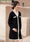 HAPPY HOUSE V-NECK SMALL FRAGRANCE MATERNITY SWEATER DRESS FASHION MATERNITY AUTUMN WINTER SWEATER MIDI DRESS TOP