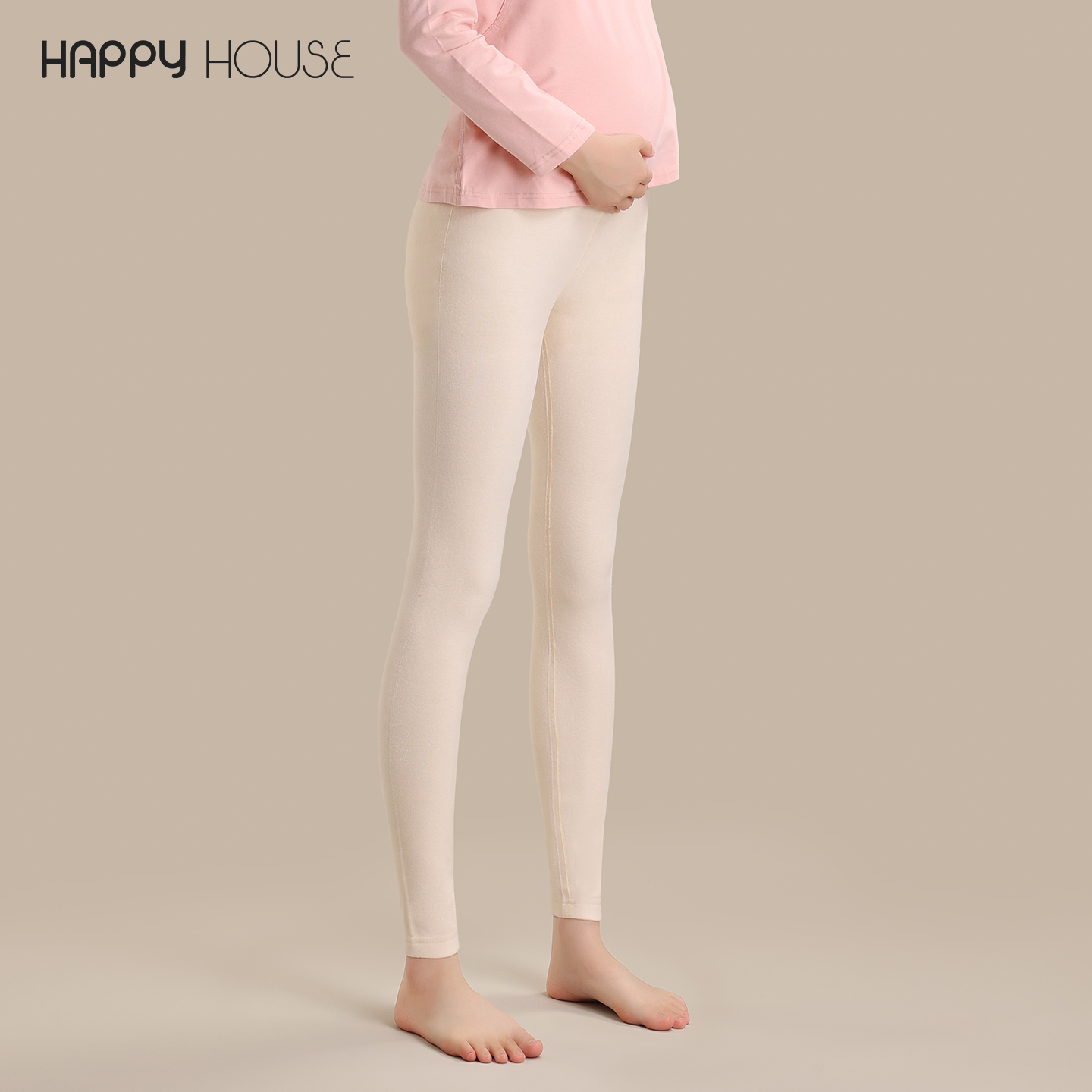 快乐屋高腰托腹多孔调节孕妇秋裤