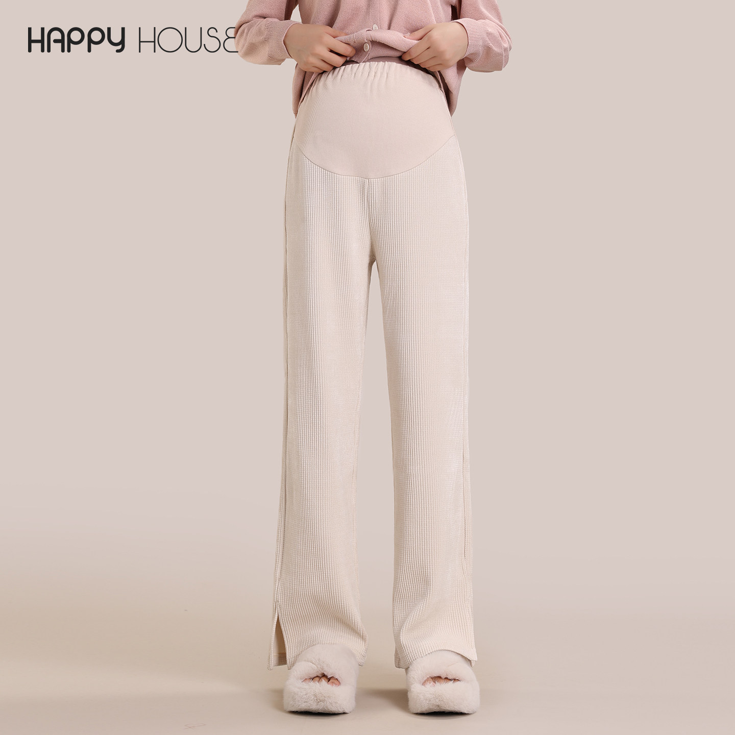 快乐屋孕妇阔腿裤春秋2026新款雪尼尔裤口开衩长裤灯芯绒孕妇裤子,孕妇装/孕产妇用品/营养,孕妇休闲裤,淘宝优惠券,粉丝福利购,淘宝优惠卷