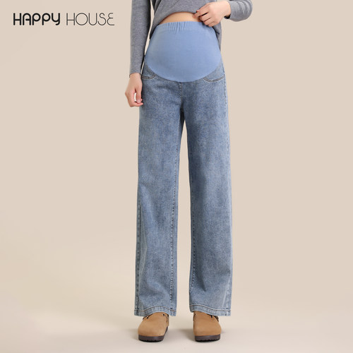 快乐屋孕妇老爹裤春秋孕妇直筒裤