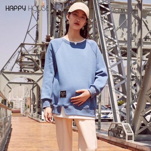 快乐屋加绒加厚针织新款孕妇卫衣