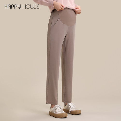 快乐屋针织小个子孕妇九分直筒裤