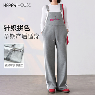直筒裤 快乐屋孕妇背带裤 外穿休闲运动裤 显瘦孕妇裤 子 春夏2026新款