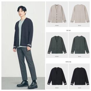 韩国正品 秋季新款 男款 3色 针织衫V领开衫 MUCD7101男士毛衣