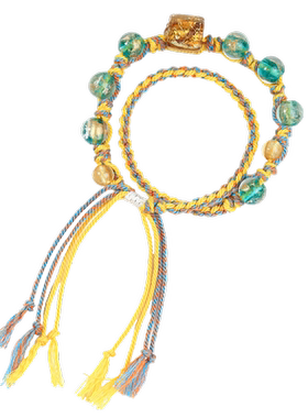 妙韵藏式香灰琉璃手串手工编织