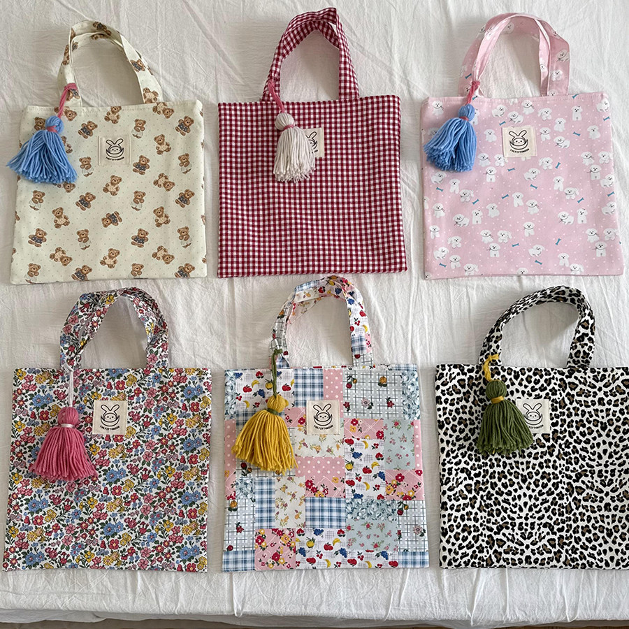 thefifthmoon原创可爱红格小熊清新碎花水果甜美豹纹流苏手提袋,箱包皮具/热销女包/男包,通用款女包,淘宝优惠券,粉丝福利购,淘宝优惠卷
