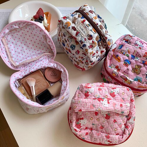 thefifthmoon可爱少女心KT手工绗缝迷你收纳包化妆包出行小包