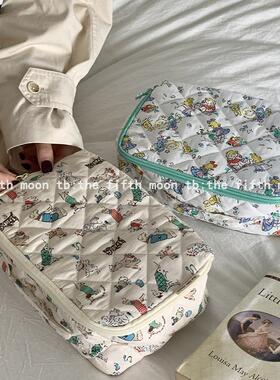 thefifthmoon清新可爱孩童动物乐园绗缝翻盖收纳包化妆包
