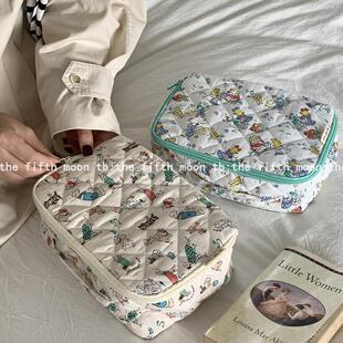 thefifthmoon清新可爱孩童动物乐园绗缝翻盖收纳包化妆包