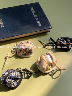 thefifthmoon复古简约蓝牙耳机包数据线迷你钥匙扣收纳包零钱包