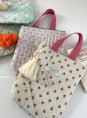 thefifthmoon绗缝休闲iPad平板文件包收纳包手提多功能包妈咪包