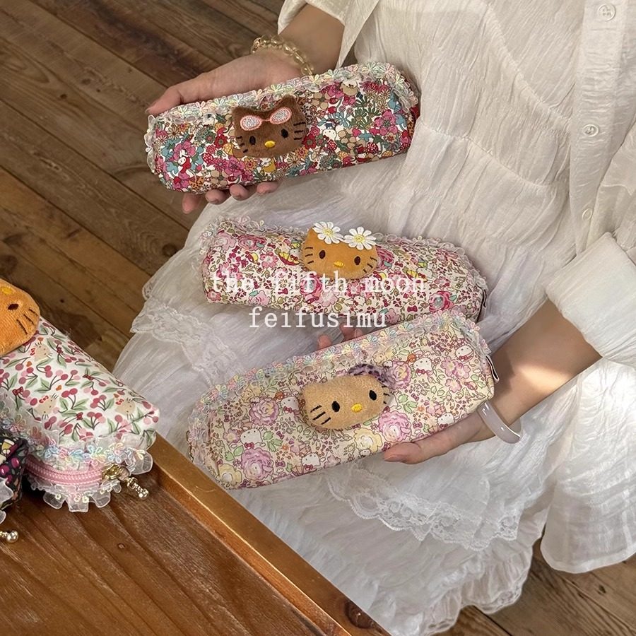 thefifthmoon手工缝制花边可爱毛绒立体KT碎花棉布收纳包笔袋,箱包皮具/热销女包/男包,通用款女包,淘宝优惠券,粉丝福利购,淘宝优惠卷