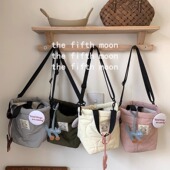 thefifthmoon来个不一样 包 别致绗缝文艺易搭配水桶斜挎手提包