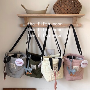 thefifthmoon来个不一样 别致绗缝文艺易搭配水桶斜挎手提包 包