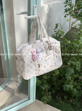 thefifthmoon可爱小兔绗缝大容量旅行包收纳出行包待产包幼儿园包